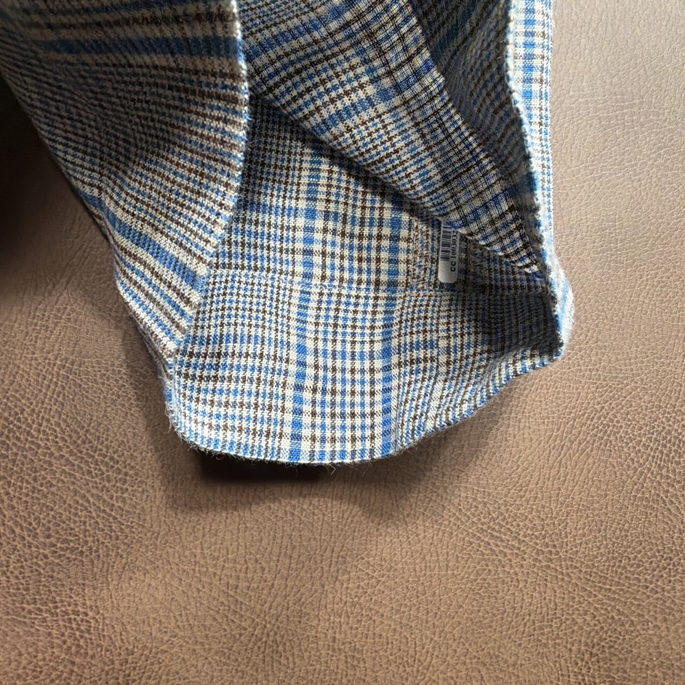 Brooks Brothers 100% Linen Pants Men's 34 Tall 34x35 Plaid Checked Straight Leg - Picture 6 of 13
